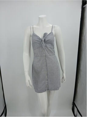 Abercrombie & Fitch Womens Mini Dress Size S Blue White Striped Cotton Sundress